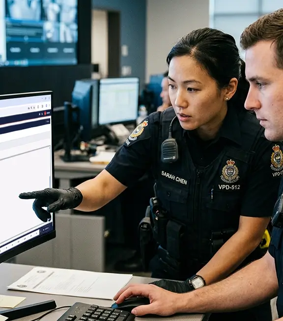 Law enforcement officers at work