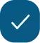 Blue circular checkmark icon representing confirmation, approval, and successful validation within PsPortals workflows.”