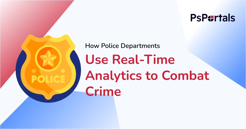 Law enforcement team using real-time crime analytics tools on a digital dashboard