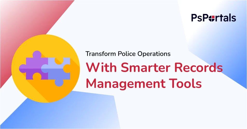 Police officer managing case files in a digital law enforcement records system