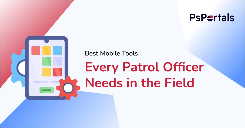 Police officer using mobile app for real-time database query during patrol
