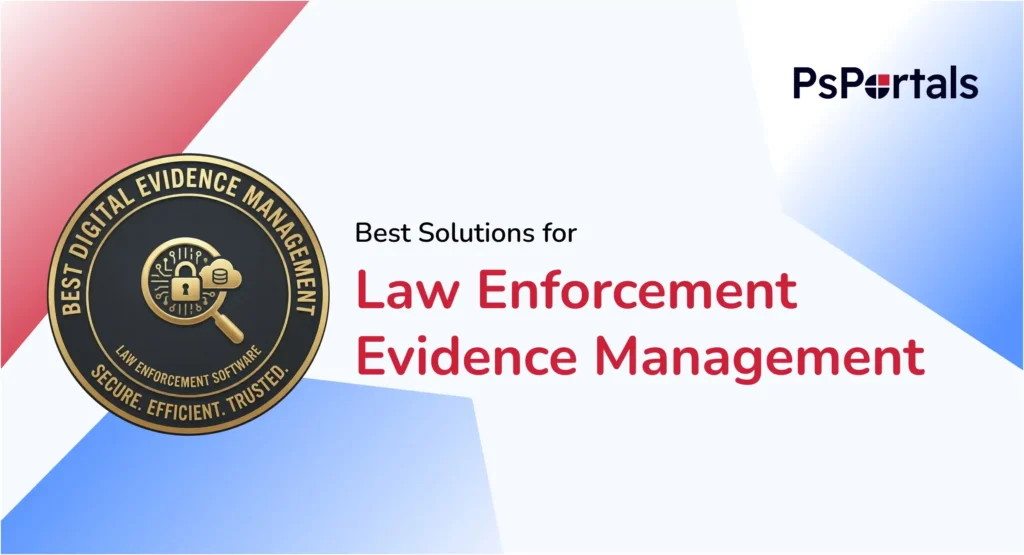 Law enforcement officer managing digital evidence through secure software dashboard