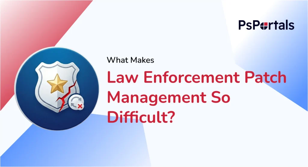 IT manager at police department resolving law enforcement patch management vulnerabilities at night